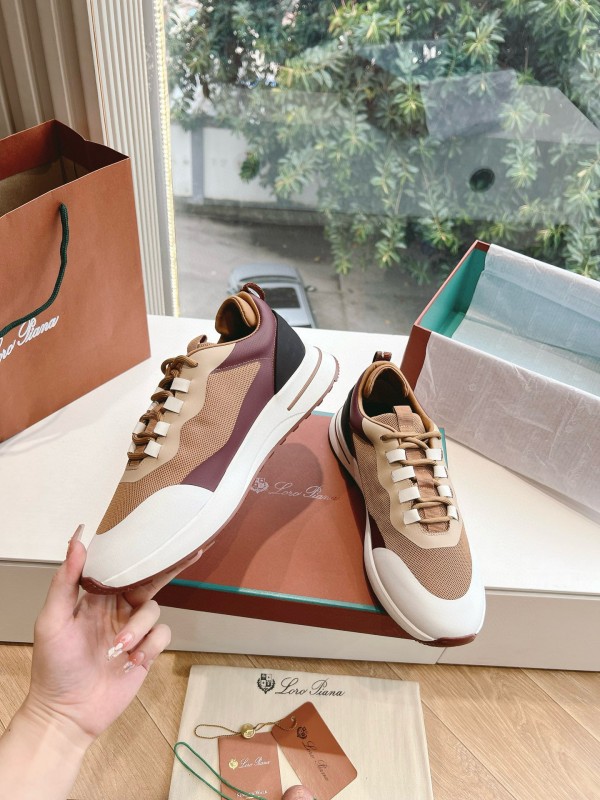 2024 Unisex Le Parmentier Brown Beige Knit Sneakers Top Version MJ00340