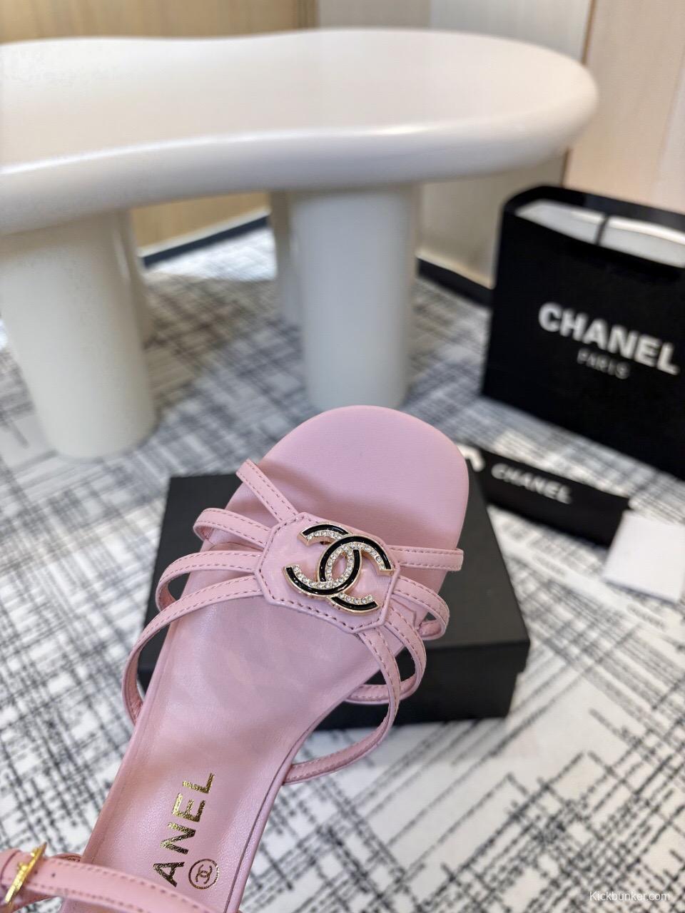 2025 Women Chanel Pink Lambskin Sandals LY00270