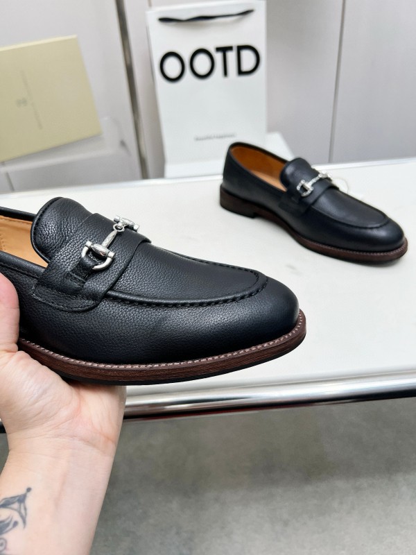 2024 Men Brunello Cucinelli Black Leather Loafers MJ00480