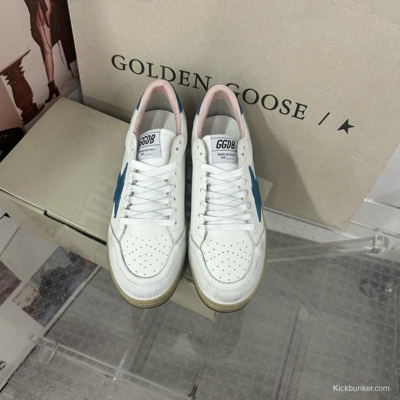 2024 Unisex GGDB White Blue Leather Low Top Sneakers MJ00260