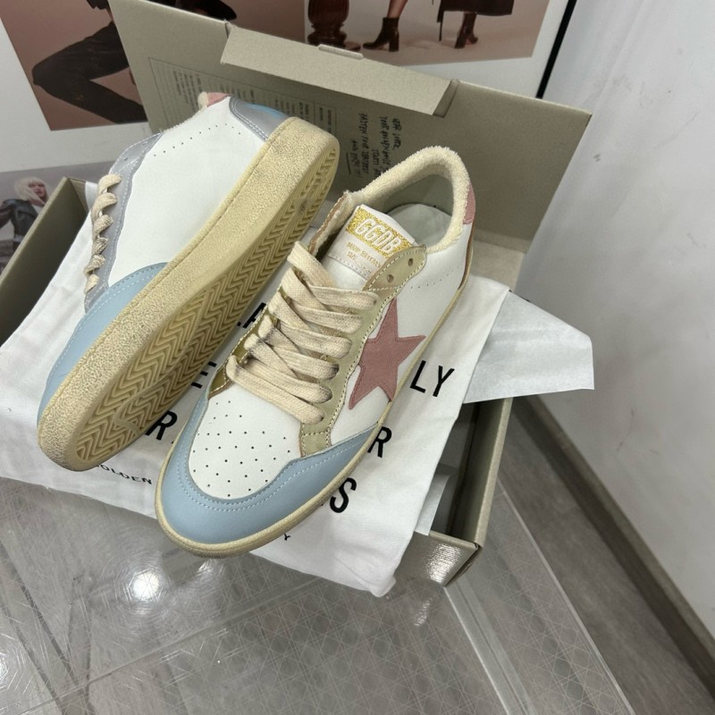 2024 Unisex GGDB White Light Blue Pink Leather Low Top Sneakers MJ00260