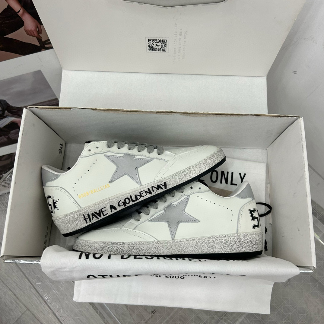 2024 Unisex GGDB White Grey Leather Suede Low-Top Sneakers