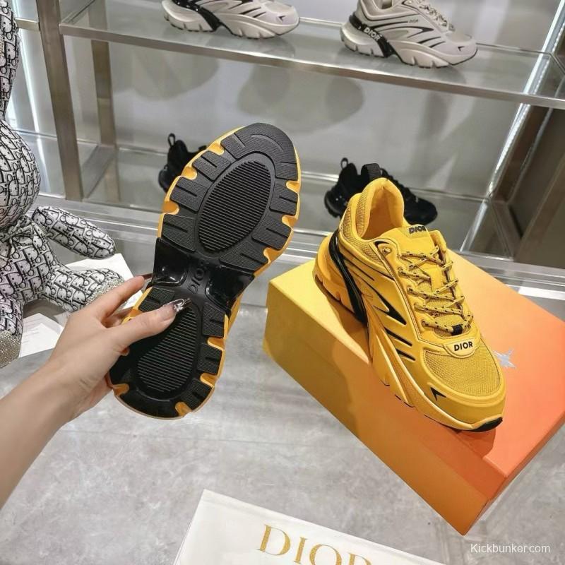 2024 Unisex Dior Yellow Mesh Sneaker MJ00360