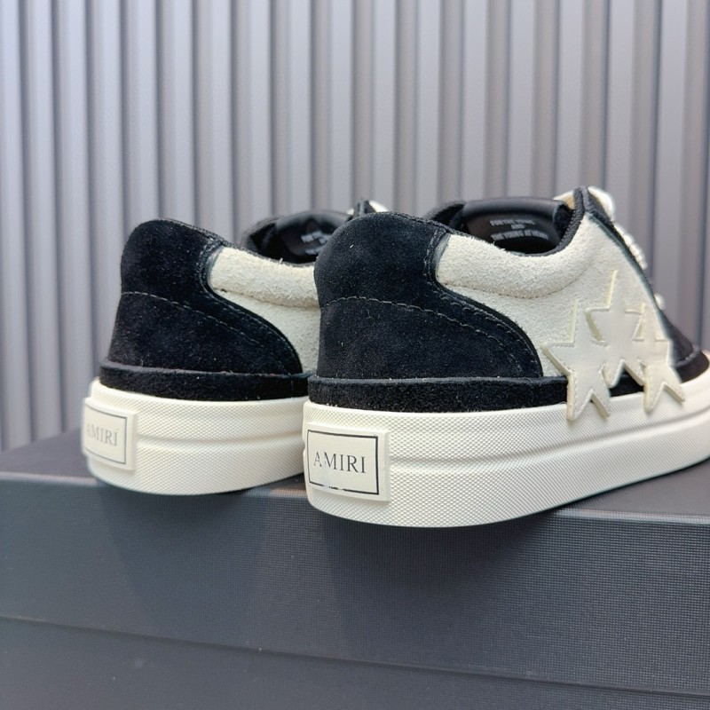 2024 Unisex Amiri Black White Leather Sneakers MJ00300