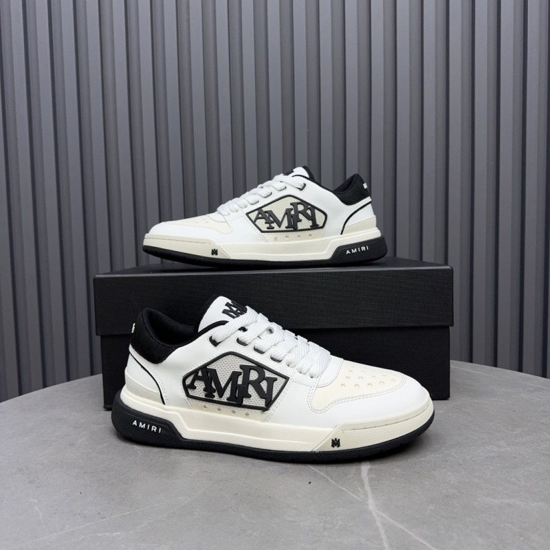 2025 Unisex Amiri White Black Leather Sneakers MJ00360