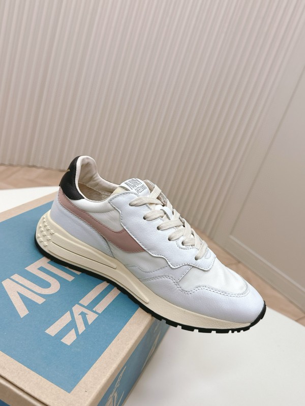 2024 Women Autry White Pink Beige Leather Mesh Casual Sneakers MJ00330