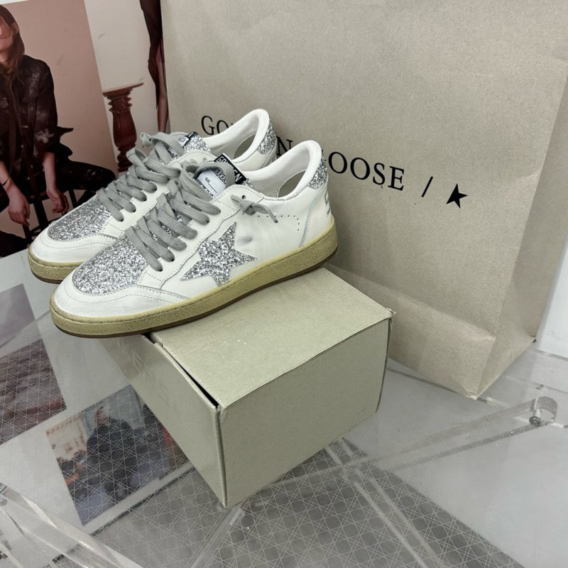 2024 Women GGDB White Silver Leather Suede Sneakers MJ00260
