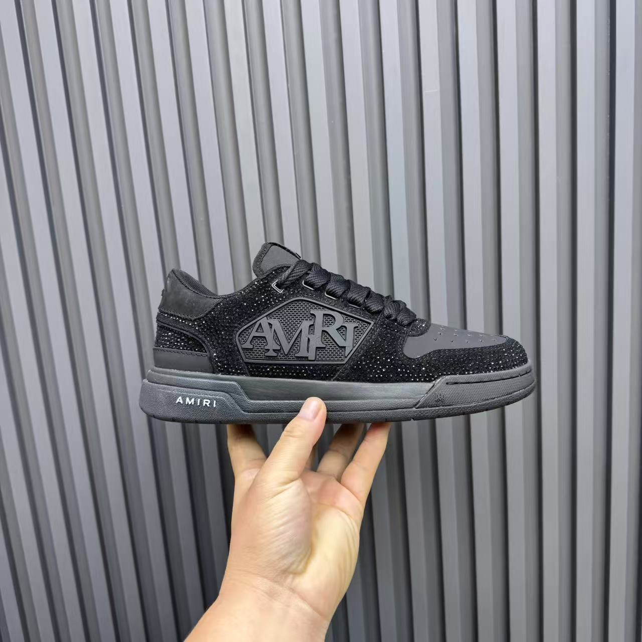 2025 Men Amiri Black Leather Sneakers MJ00360