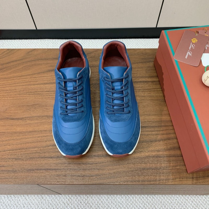 2025 Unisex Le Parmentier Blue Brown Suede Leather Sneakers LY