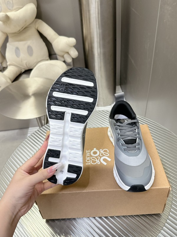 2025 Women Loewe Grey Mesh Leather Sneakers CloudTec Phase