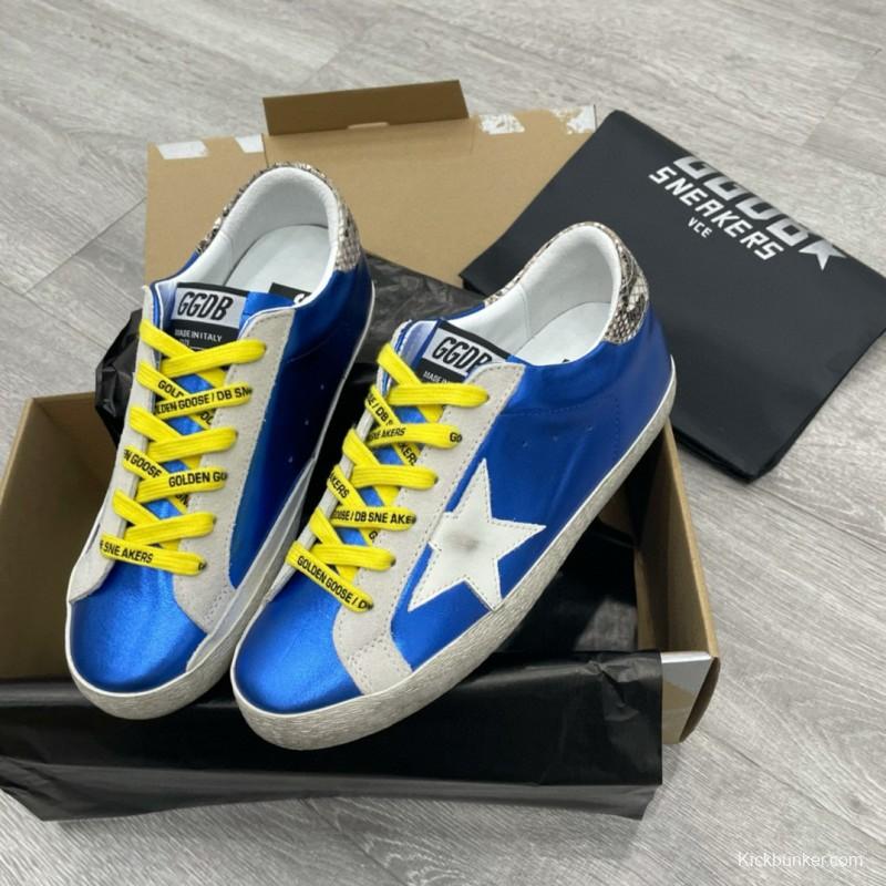 2025 Unisex GGDB Blue White Leather Sneakers