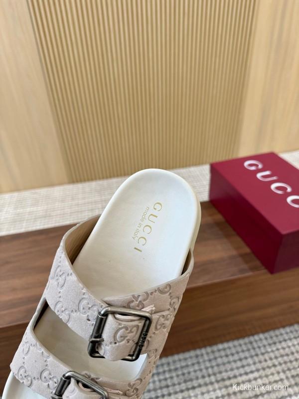 2025 Women Gucci Beige Leather Sandals