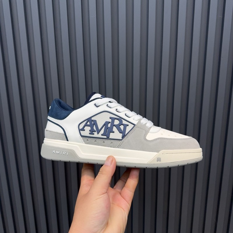 2025 Unisex Amiri White Grey Blue Leather Suede Sneakers MJ00360