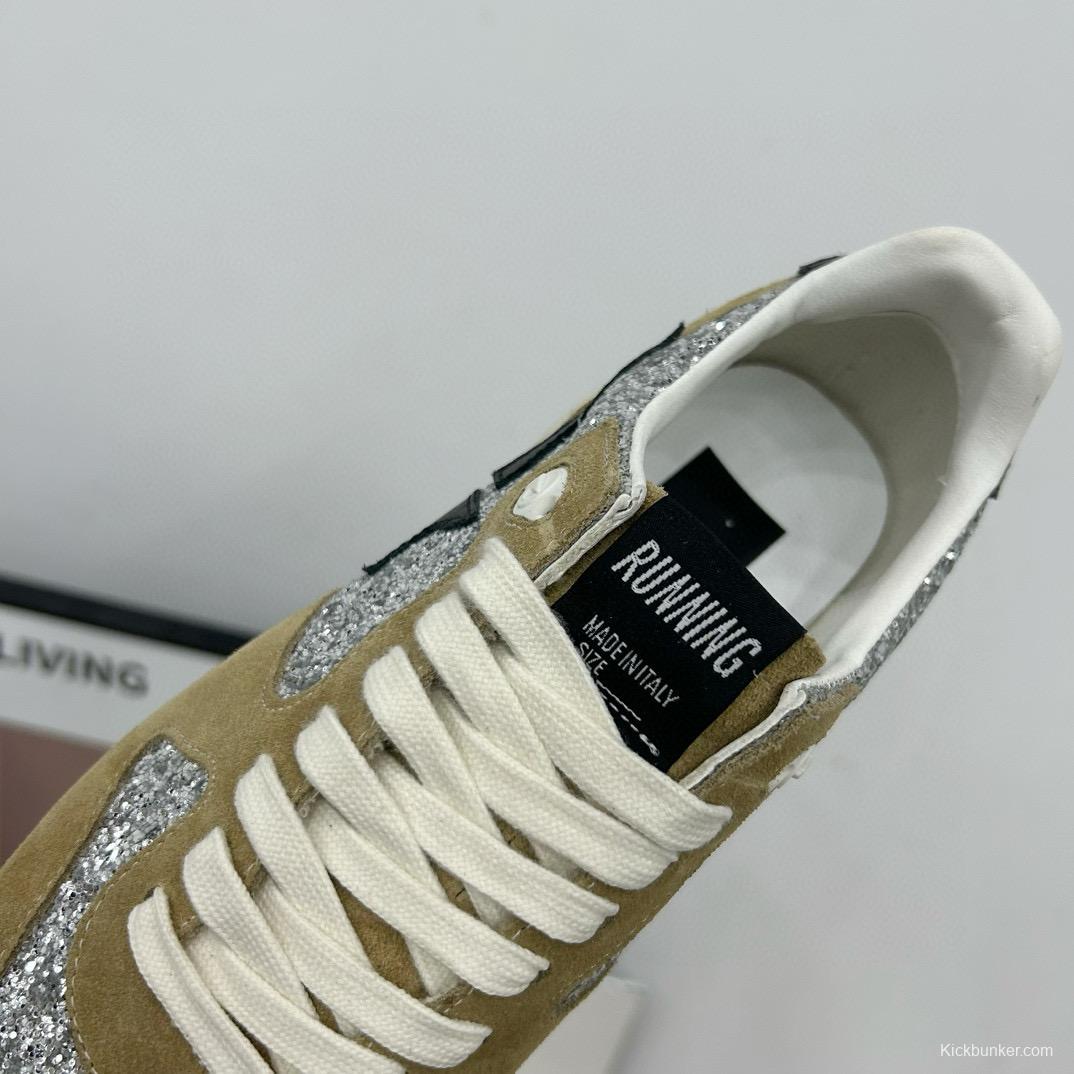 2024 Unisex GGDB Silver Beige Suede Glitter Star Sneakers 