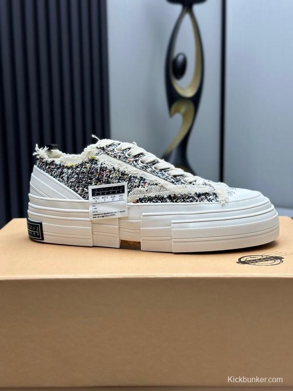 2025 Unisex XVESSEL White Black Canvas Plimsolls Vulcanized AS00260