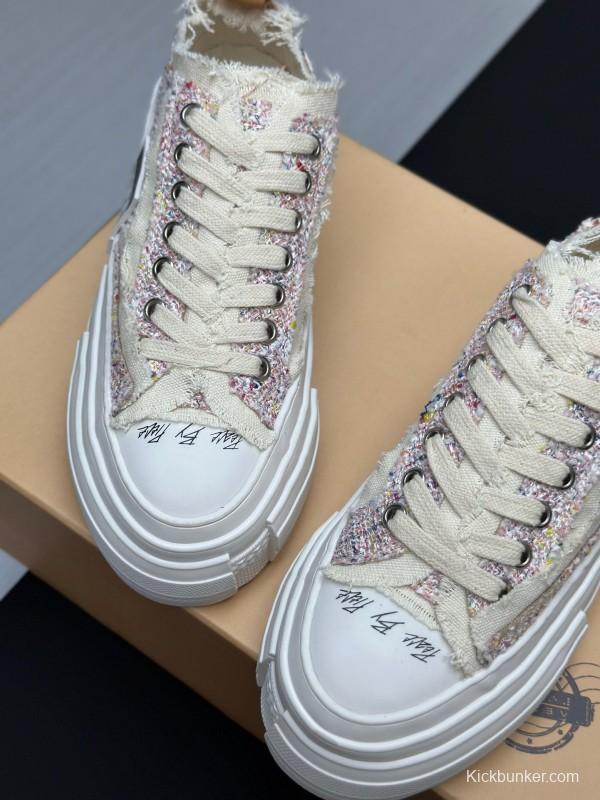 2025 Unisex XVESSEL White Canvas Plimsolls Vulcanized AS00260