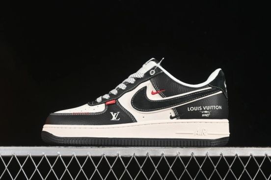 Nike Air Force 1 '07 Low LV Collaboration Black Leather Casual Sneakers - YX5066-349