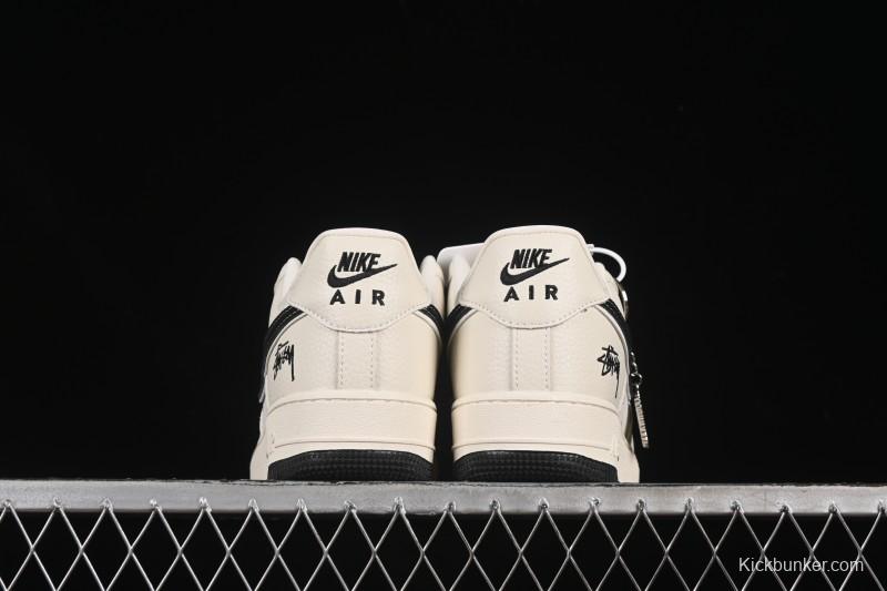 Nike Air Force 1 '07 Low Stussy Collaboration White Gray Casual Sneakers - KK1988-093