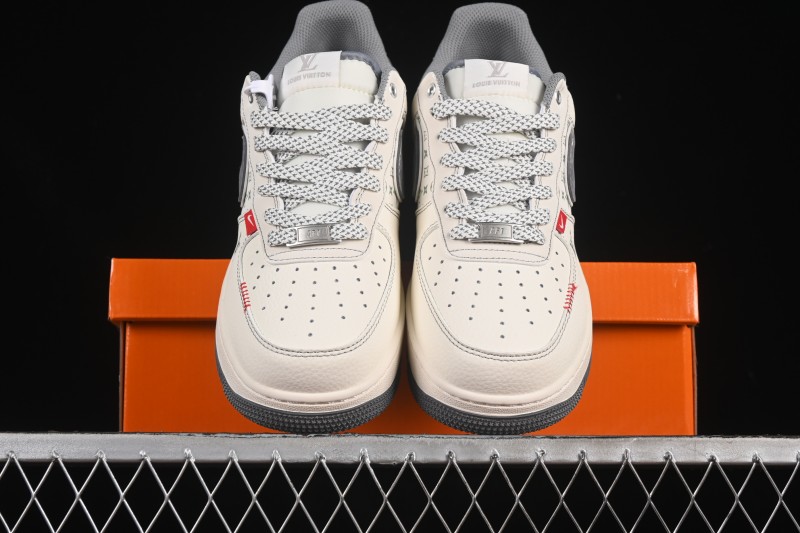 Nike Air Force 1 '07 Low LV Collaboration Light Gray Small Double Hook Casual Sneakers - YX5066-350