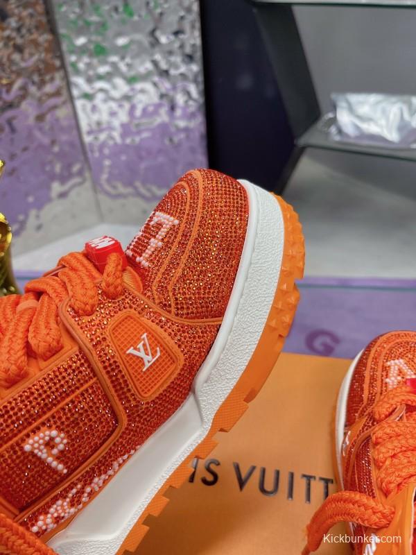 2025 Unisex Louis Vuitton Orange Crystal Plimsolls Bing Bing AS00420