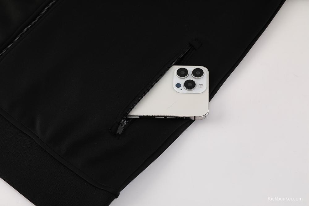 25/26 Manchester United Black Full Hoodie Zipper Jacket +Long Pants