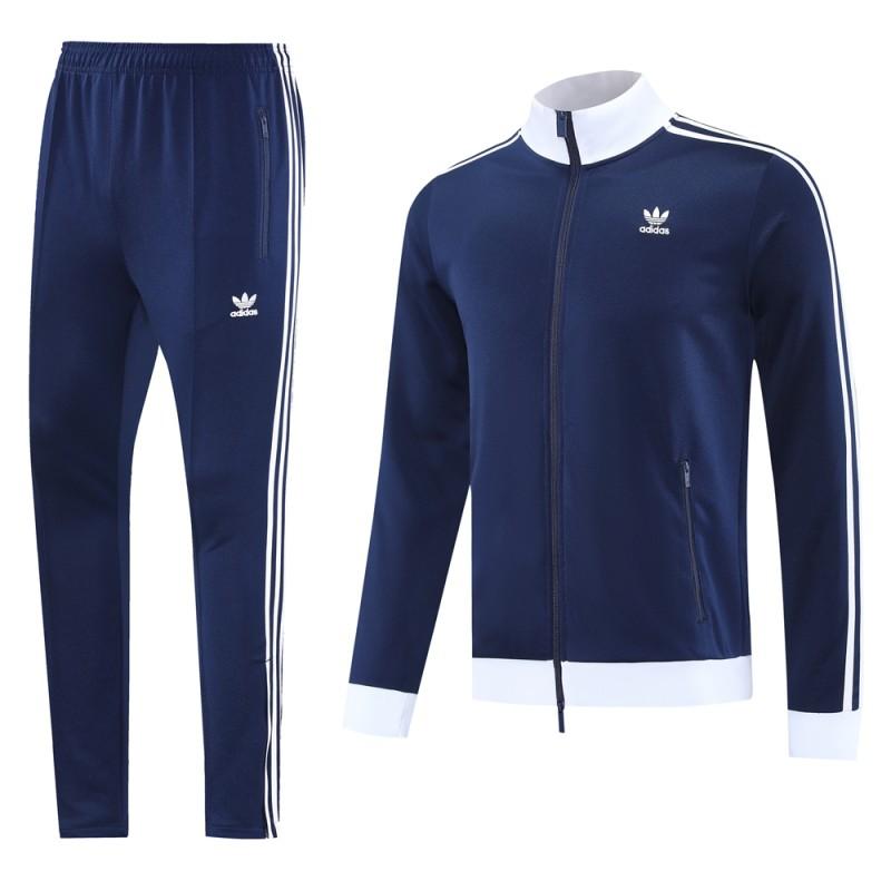 2025 Adidas Original Navy Full Hoodie Zipper Jacket +Long Pants