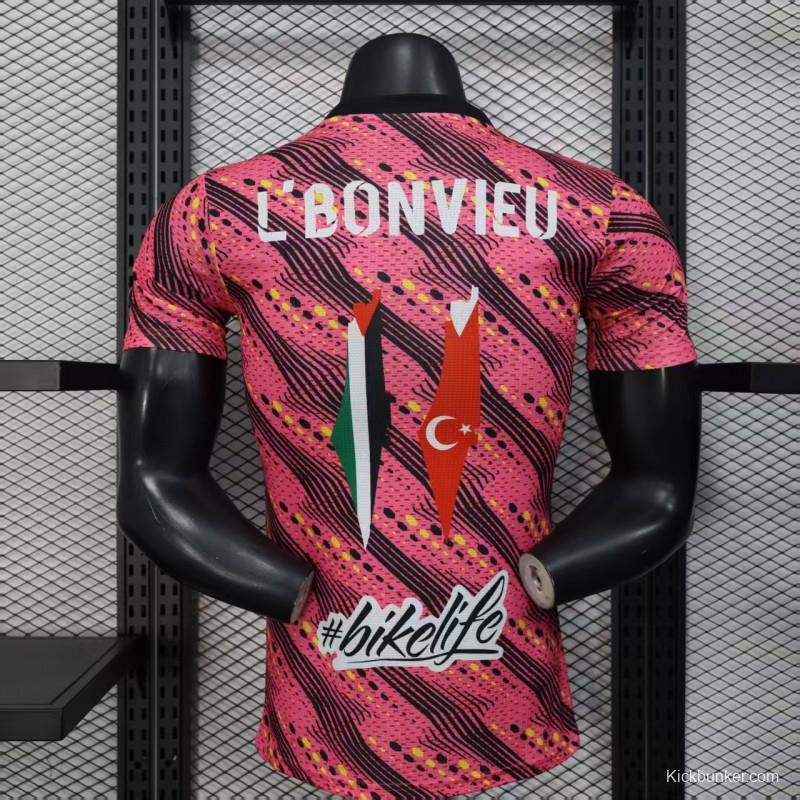 Player Version 25/26 CD Palestine Pink with Geometric Wave Pattern Jersey