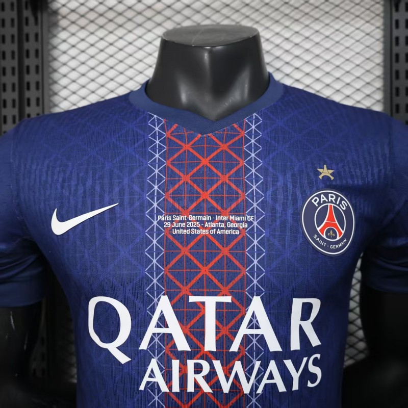 1 Star Player Version 25/26 PSG Home Jersey With Match Date Printing
