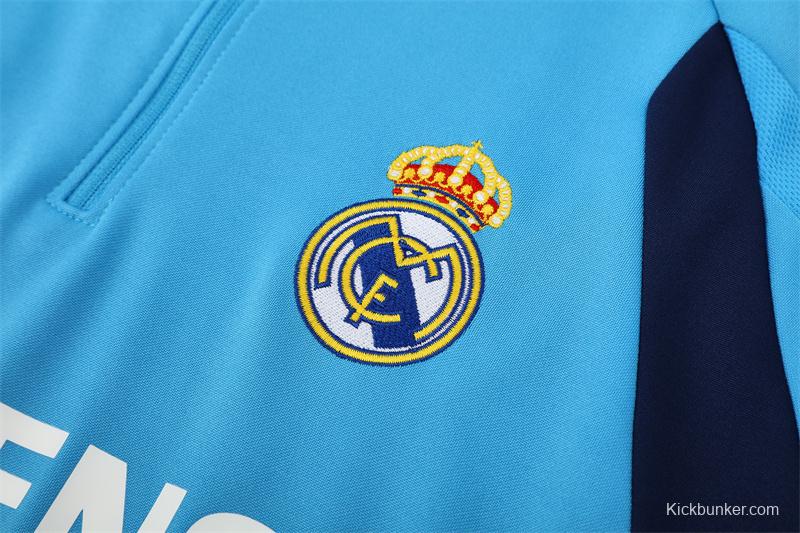 Retro 05/06 Real Madrid Light Blue Half Zipper Jacket