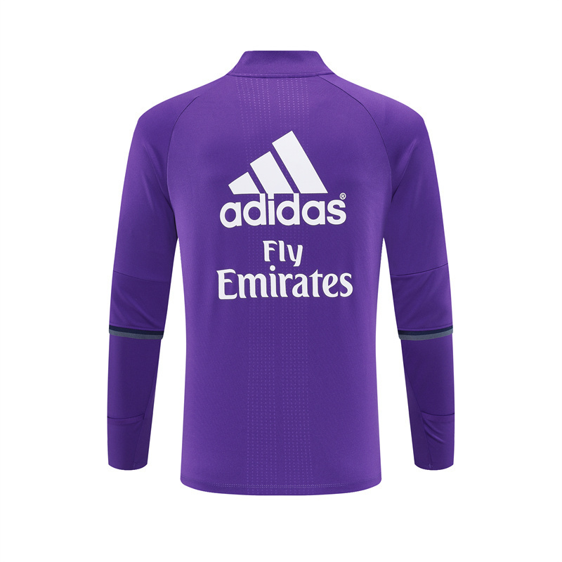 Retro 16/17 Real Madrid Purple Half Zipper Jacket