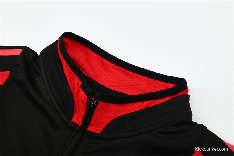 Retro 04/05 AC Milan Black Half Zipper Jacket+Long Pants