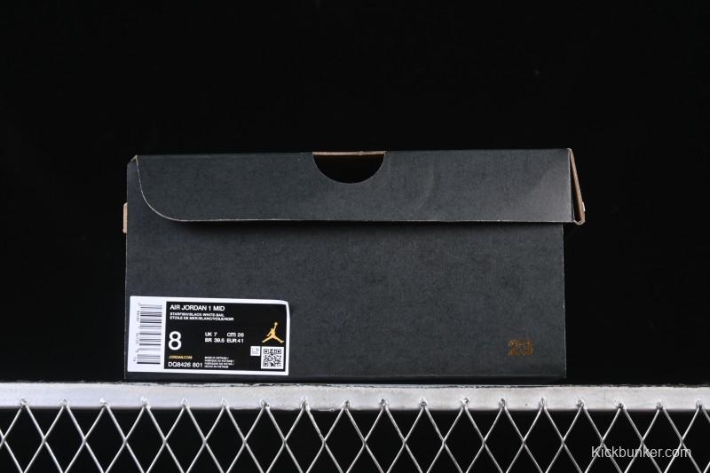 Nike Air Jordan 1 Mid AJ1 Black White Orange - DQ8426-801