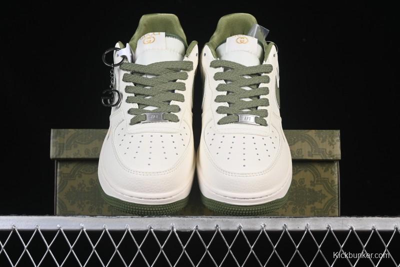 Nike Air Force 1'07 Low Gucci Collaboration Military Green Multi-Color Low-Top Casual Sneakers - XX3168-211