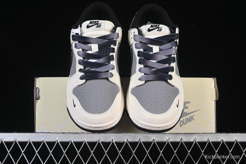 Nike SB Dunk Low Stone Island Collaboration Beige Grey Black Patchwork Anniversary Custom Low-Top Casual Skate Shoes - JP8028-041