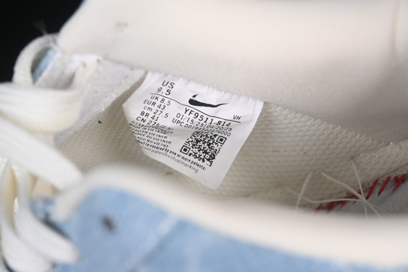 Nike Air Force 1 '07 Low Levi's White Light Blue Casual Sneakers - YF9511-814