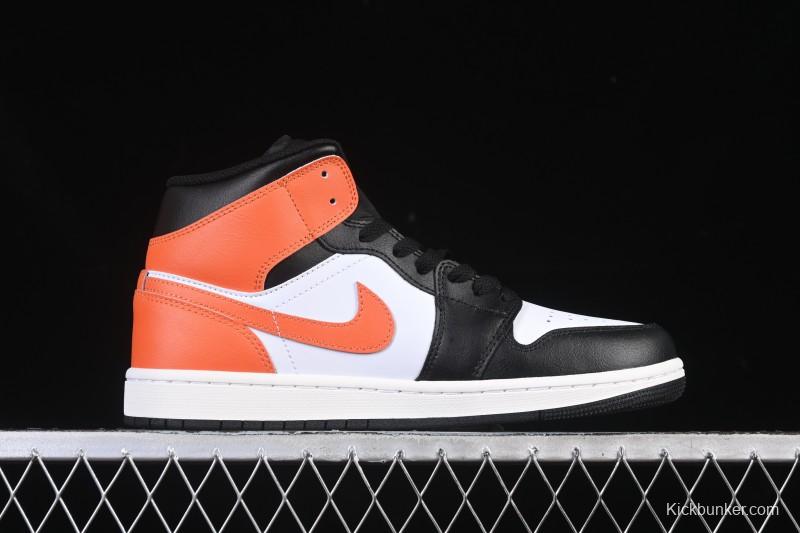 Nike Air Jordan 1 Mid AJ1 Black White Orange - DQ8426-801