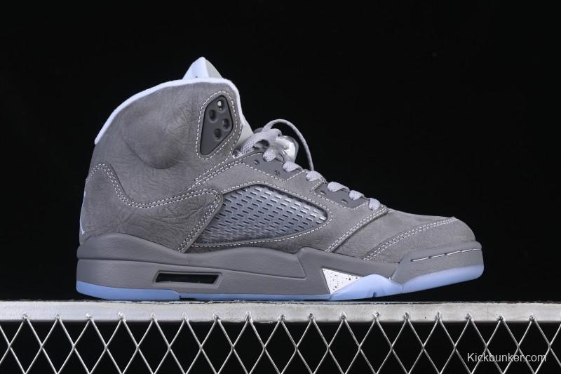 Nike Air Jordan 5 Retro Basketball Shoes with Wolf Grey Design - DD0587-002