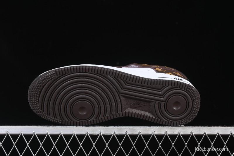 Nike Air Force 1 '07 Low LV Collaboration Classic White Brown Casual Sneakers - CZ3986-004