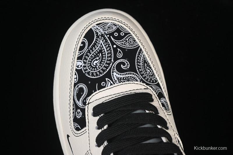 Nike Air Force 1'07 Low Cashew Flower Classic White Black Low-Top Casual Sneakers - ZD1988-005