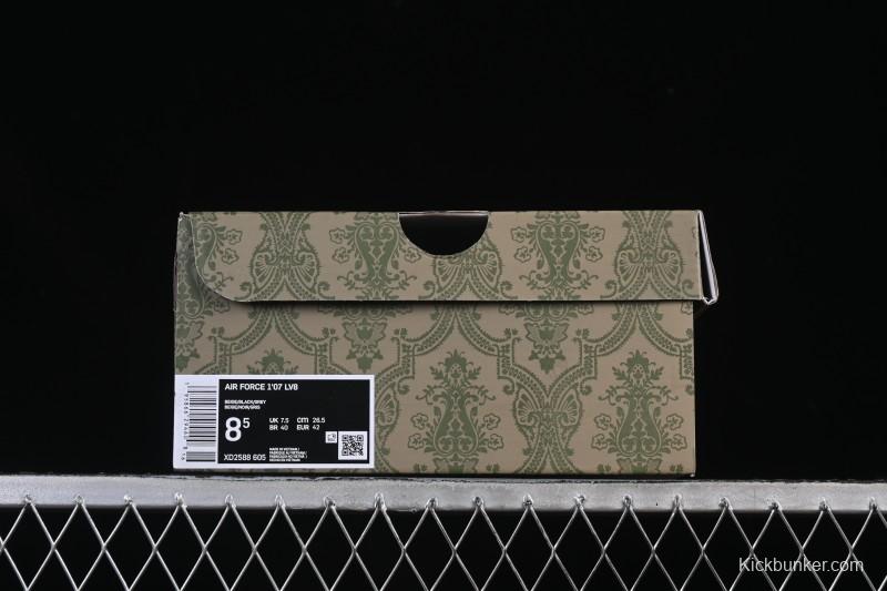 Nike Air Force 1 '07 Low Gucci Collaboration Off-White Black Canvas Hook Low-Top Casual Sneakers - XD2588-605