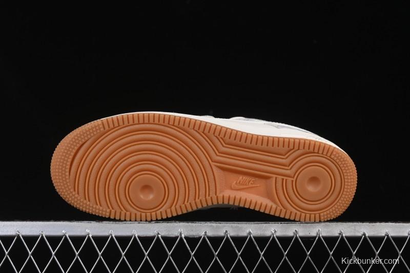 Nike Air Force 1 '07 Low Gucci Collaboration Smoke Grey Gum Low-Top Casual Sneakers - DK0188-084