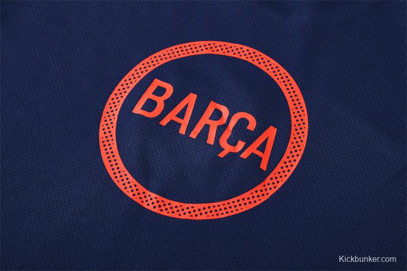 25/26 Barcelona Royal Blue T90 Short Sleeve Jersey+Shorts with XS