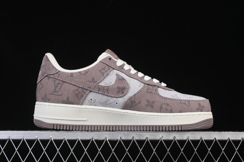 Nike Air Force 1 '07 Low Canvas Sneakers with Louis Vuitton Collaboration Design - YF9511-821