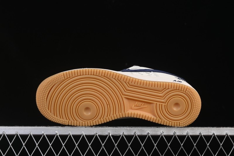 Nike Air Force 1 '07 Low Stussy Collaboration Casual Sneakers with Full-Length Air Cushion - JS8028-016
