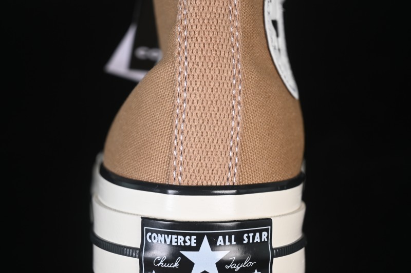 Converse 1970s Hi-Top Casual Canvas Sneakers with Fleece Lining in Khaki - 168504C