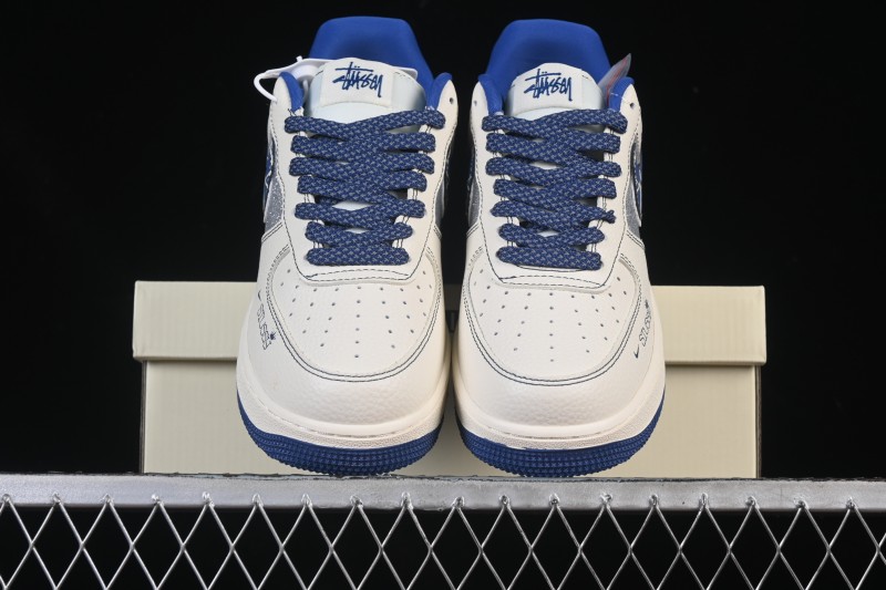 Nike Air Force 1 '07 Low Stussy Collaboration Double Swoosh Iridescent Low-Top Casual Skate Shoes - DD1982-306
