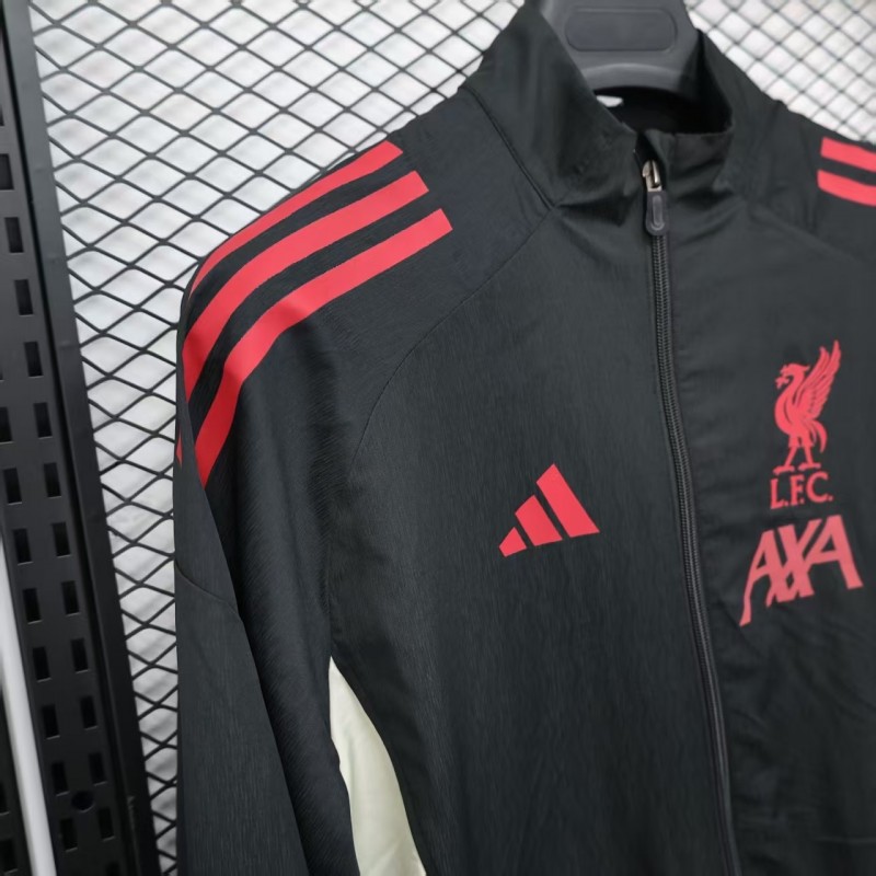 25/26 Liverpool Black Windbreaker (with Inner Lining)
