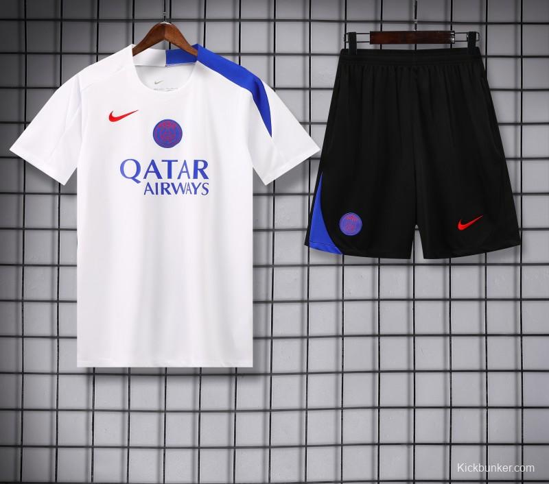 25/26 PSG White Short Sleeve Jersey+Shorts