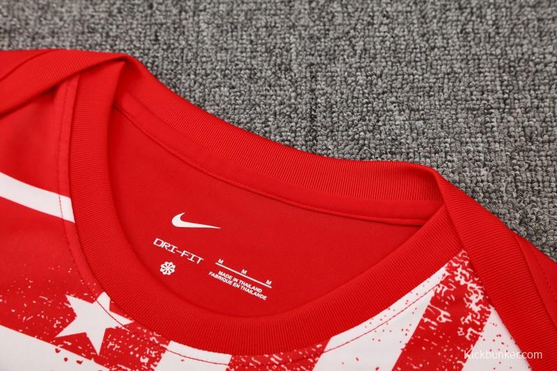 25/26 Atletico Madrid Red/White Stripe Short Sleeve+Shorts