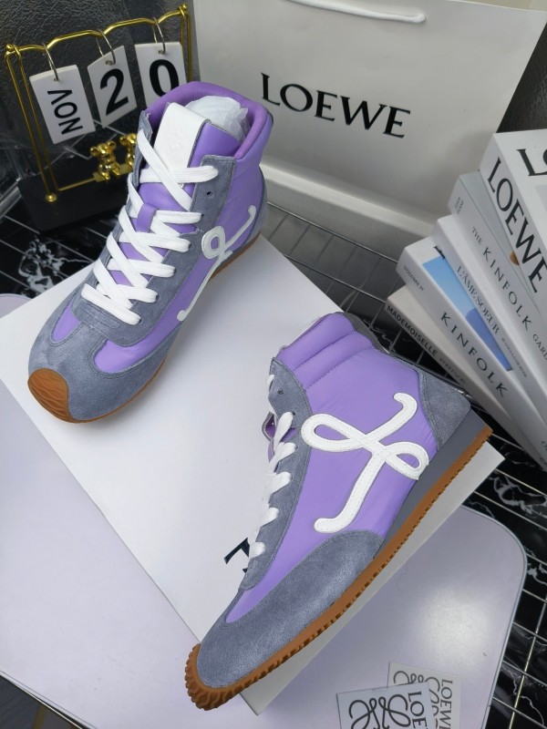 LOEWE High-Top German Training Sneakers Retro Casual White Shoes - LY00330